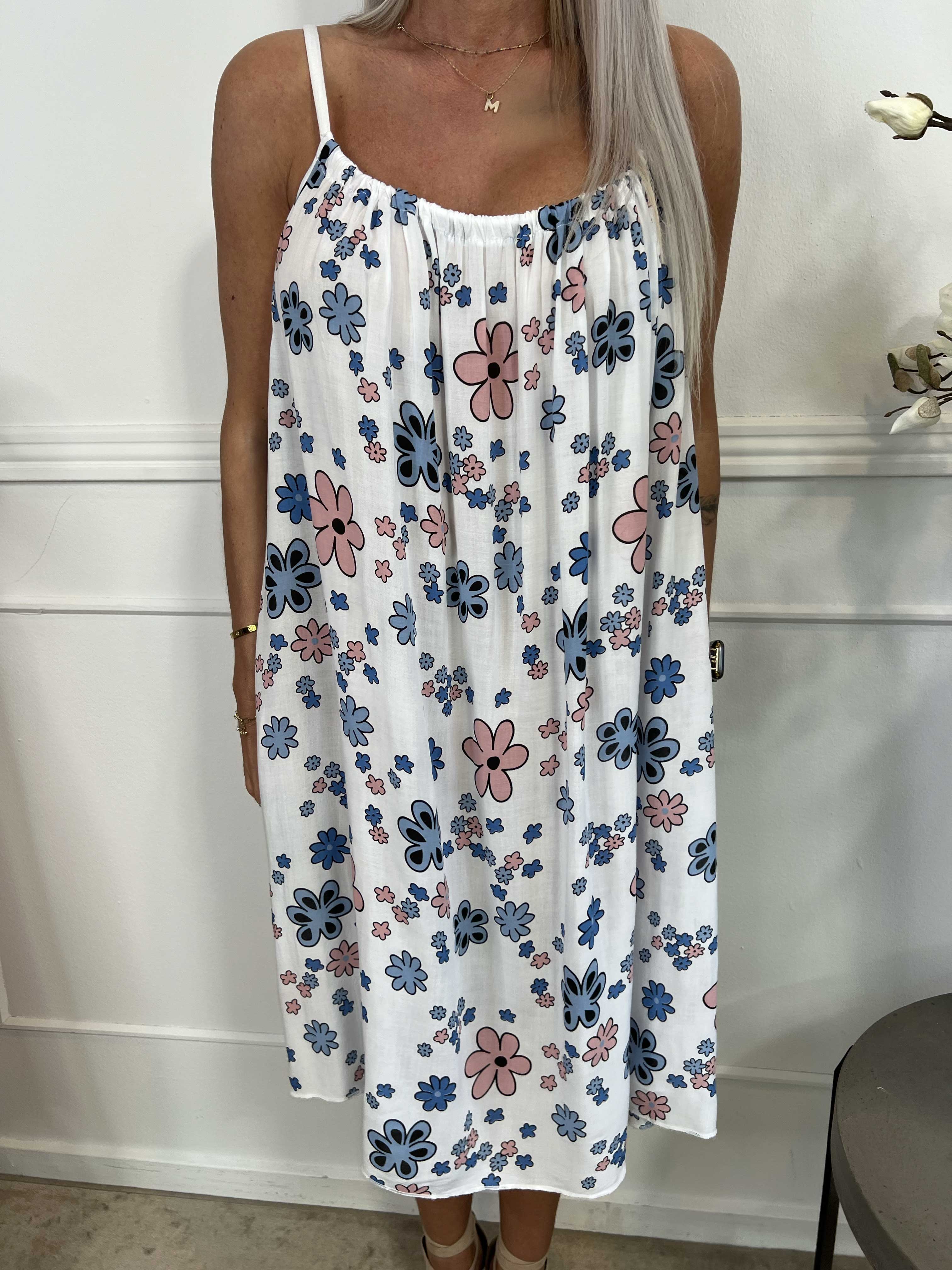 Sunshines Flower - Lätt viskosklänning med blommigt tryck